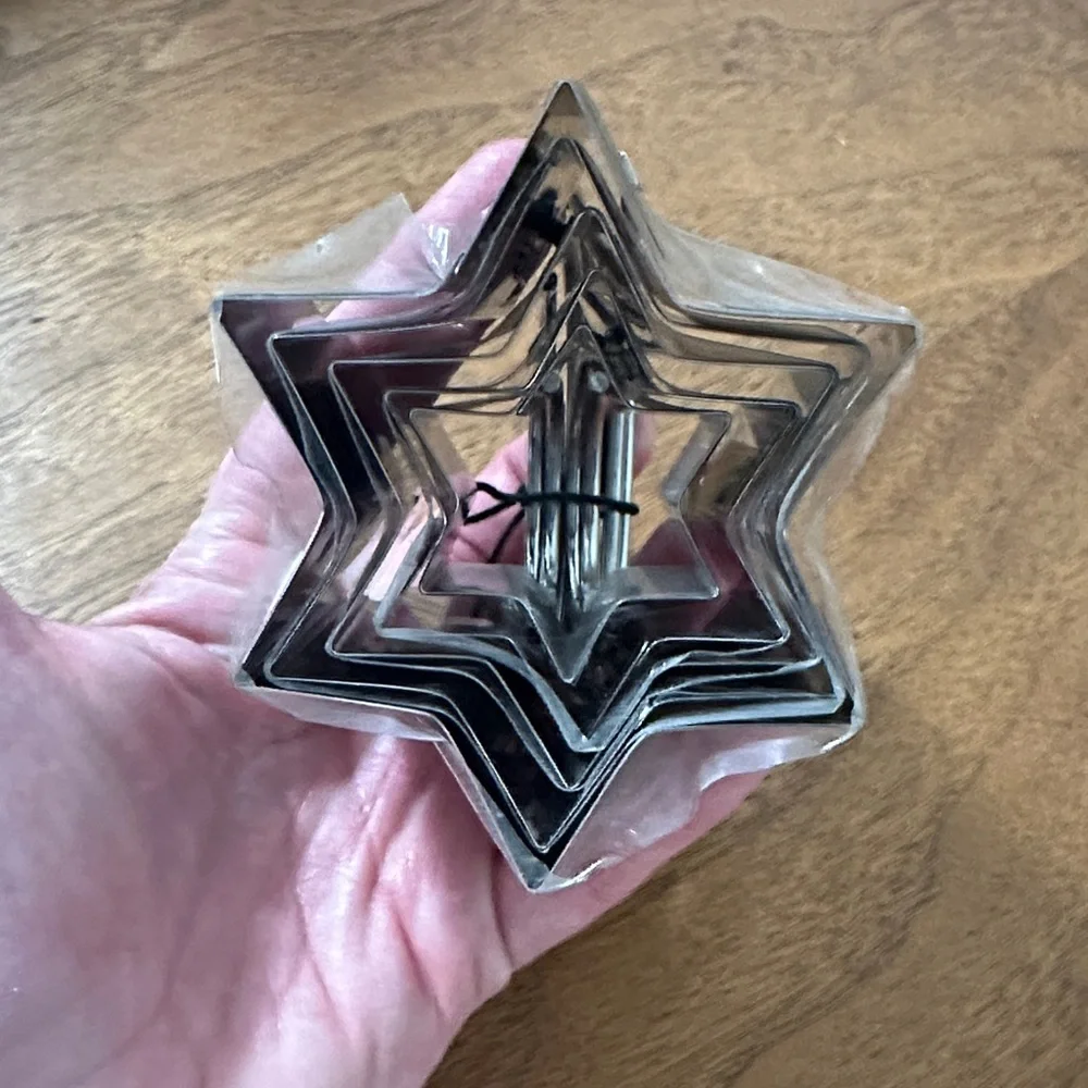 Crate&Barrel Silver and Black Star Cookie Cutters